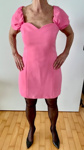 Rosa mini kleid puffärmel - mini,