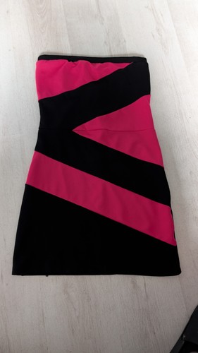 Bandeau kleid schwarz pink - bandeau,