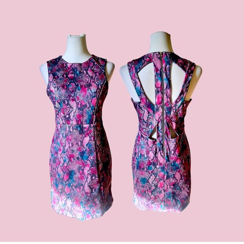 Pink schlangenhaut partykleid - pink,