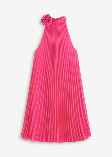 Chiffonkleid mit plisseé und - chiffonkleid,